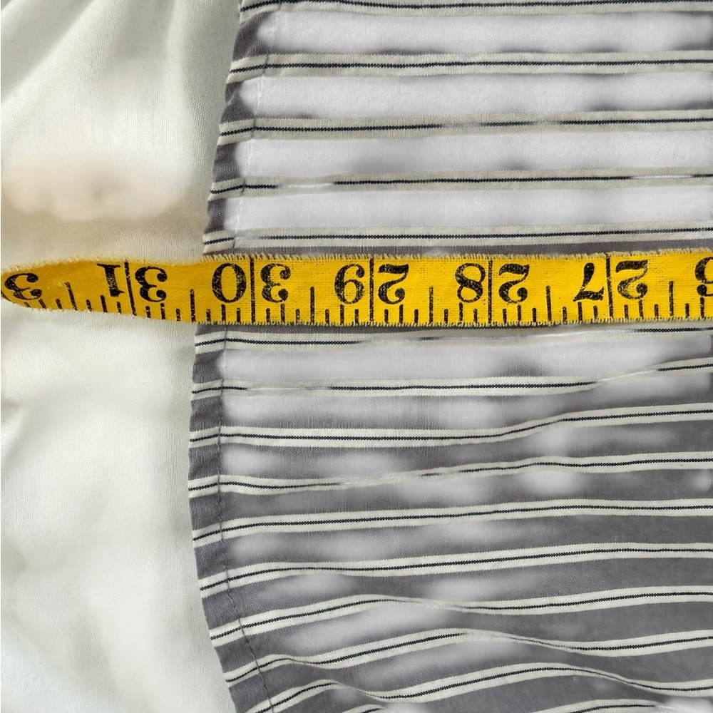 Chaps Classic Fit Button Down Shirt Mens XL Gray And White Stripes PREPPY - Picture 10 of 11